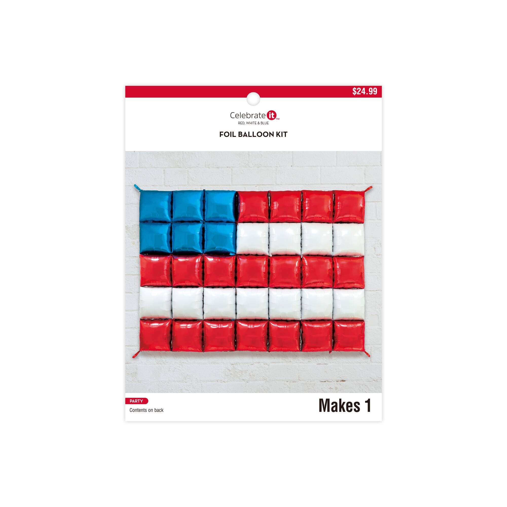 Red, White & Blue Foil Balloon Flag Kit by Celebrate It™